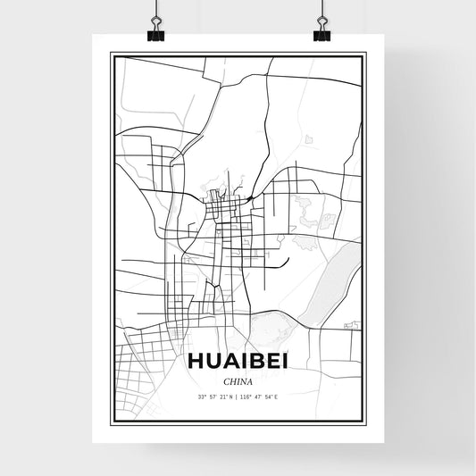 Huaibei China - Premium City Map Poster