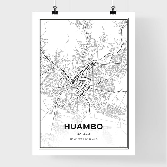 Huambo Angola - Premium City Map Poster