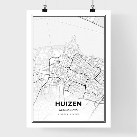 Huizen Netherlands - Premium City Map Poster