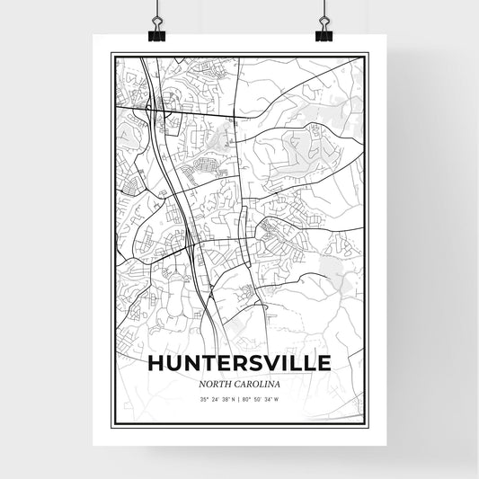 Huntersville North Carolina - Premium City Map Poster