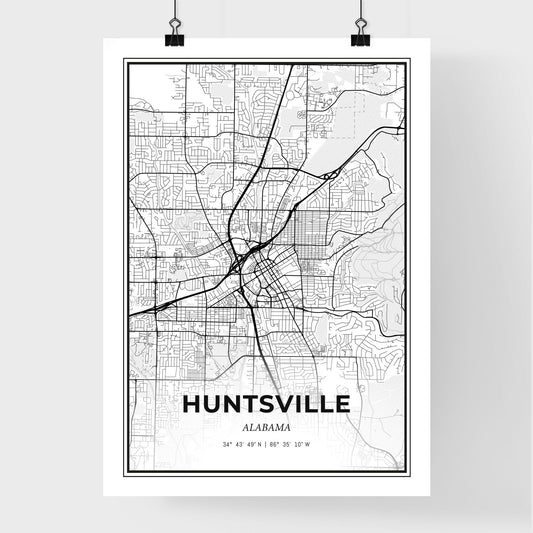 Huntsville Alabama - Premium City Map Poster
