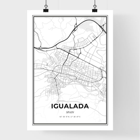 Igualada Spain - Premium City Map Poster