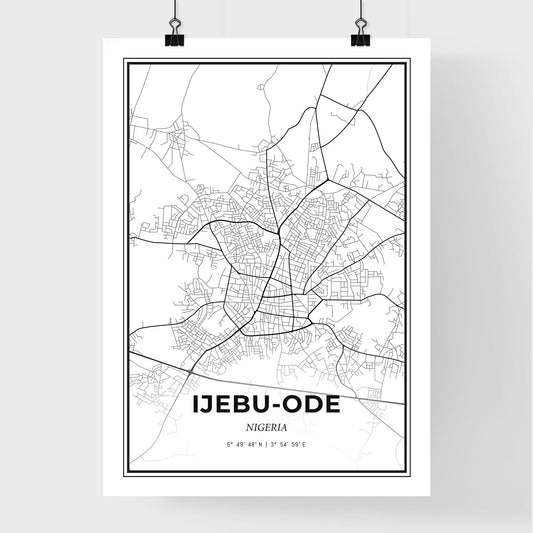 Ijebu-Ode Nigeria - Premium City Map Poster