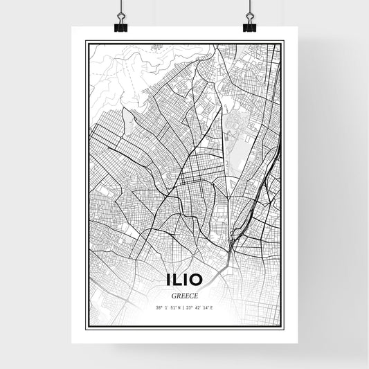 Ilio Greece - Premium City Map Poster