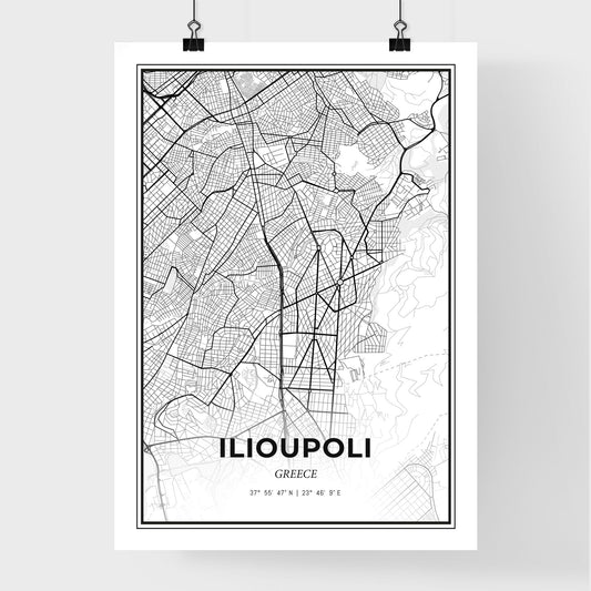 Ilioupoli Greece - Premium City Map Poster