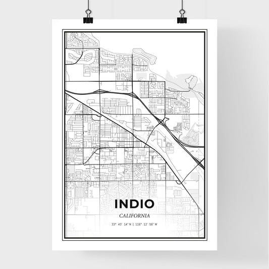 Indio California - Premium City Map Poster