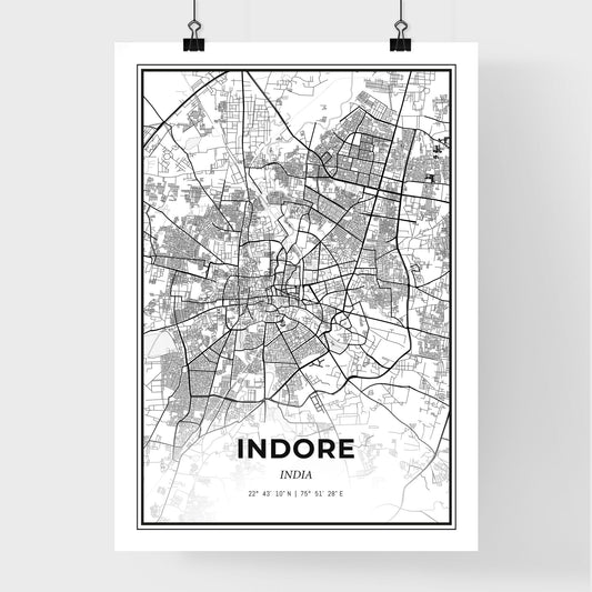 Indore India - Premium City Map Poster