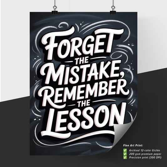 Inspirational Typography: Embrace Growth by Learning from Mistakes with a Motivational Quote