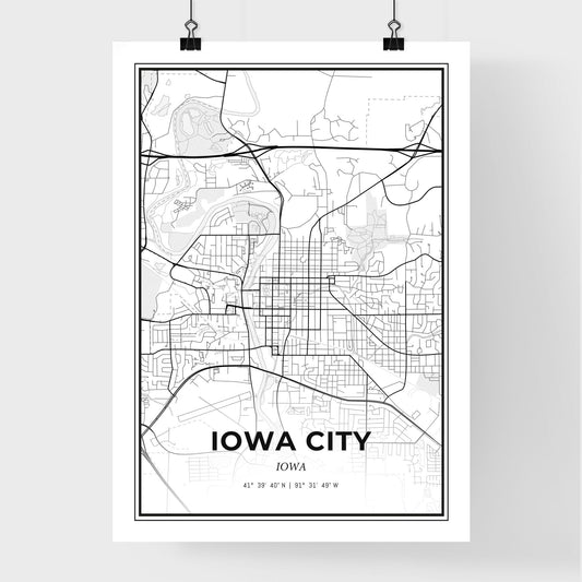 Iowa City Iowa - Premium City Map Poster