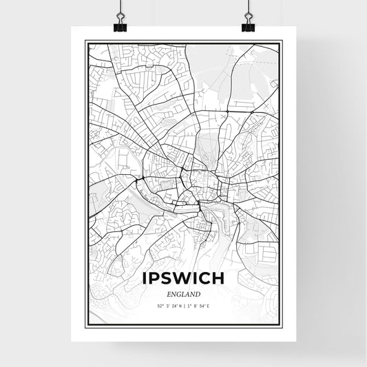 Ipswich England - Premium City Map Poster