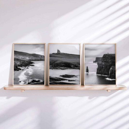 Irish Wall Art Set of 3 | Cliffs of Moher, Dunquin Pier & Coumeenoole Beach