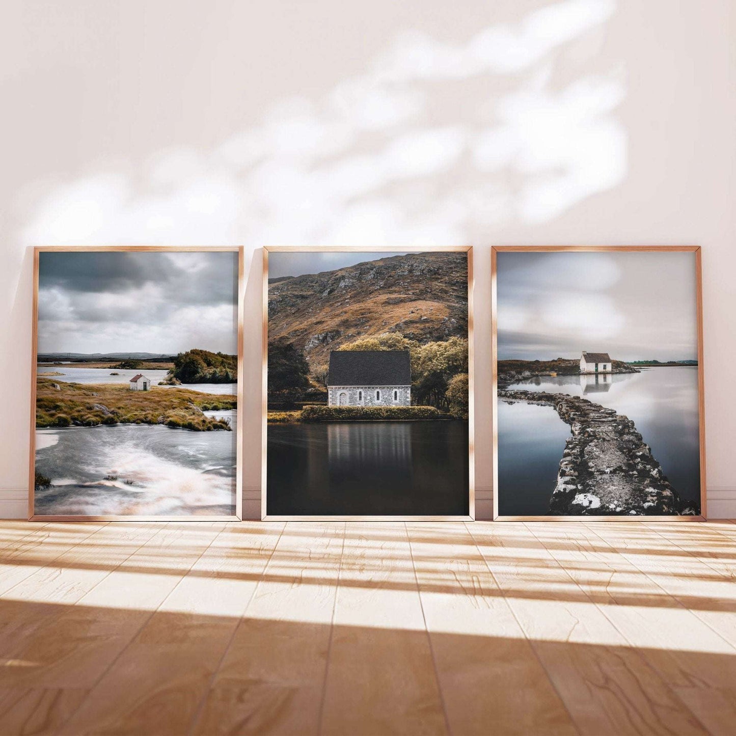 Irish Wall Art Set of 3 | Connemara Hut, Gougane Barra & Fisherman’s Bothy