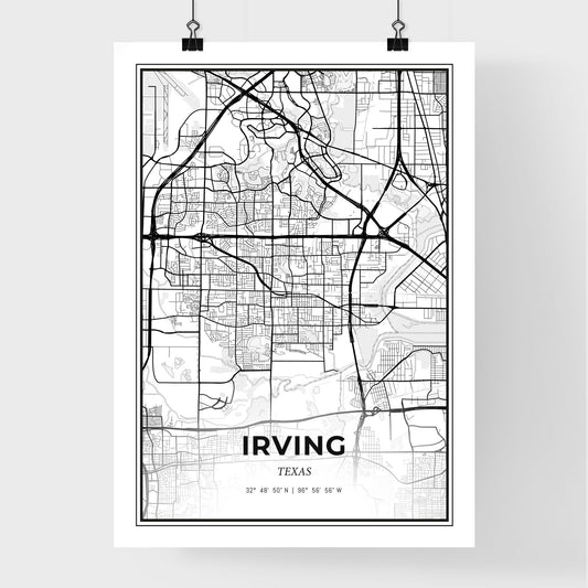 Irving Texas - Premium City Map Poster