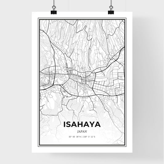 Isahaya Japan - Premium City Map Poster
