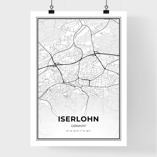 Iserlohn Germany - Premium City Map Poster