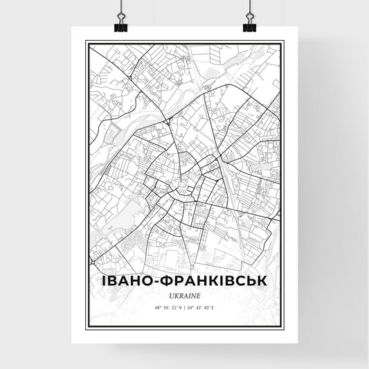 Ivano-Frankivsk Ukraine - Premium City Map Poster