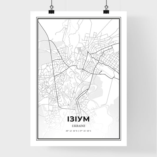 Izium Ukraine - Premium City Map Poster