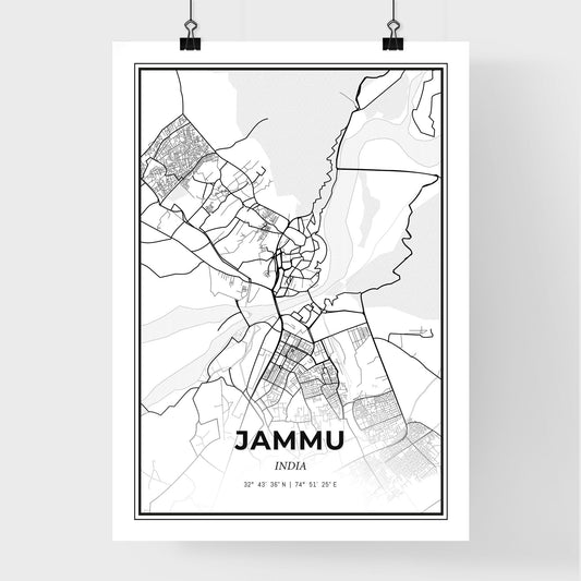 Jammu India - Premium City Map Poster