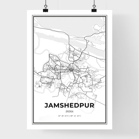 Jamshedpur India - Premium City Map Poster
