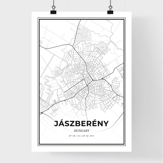Jászberény Hungary - Premium City Map Poster