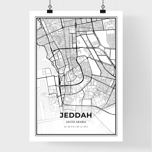 Jeddah Saudi Arabia - Premium City Map Poster