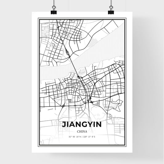 Jiangyin China - Premium City Map Poster