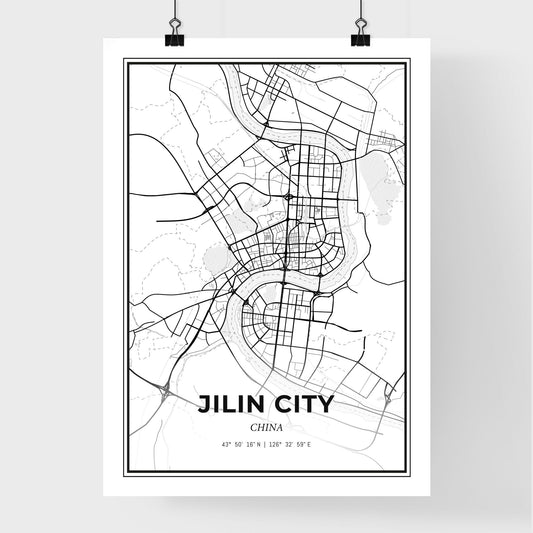 Jilin City China - Premium City Map Poster