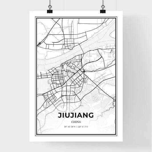 Jiujiang China - Premium City Map Poster