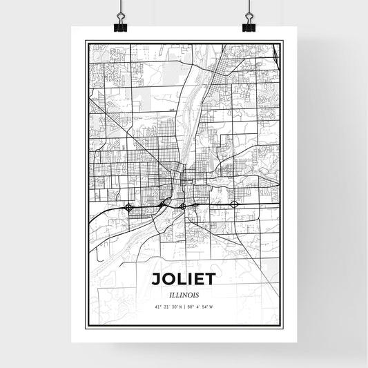 Joliet Illinois - Premium City Map Poster