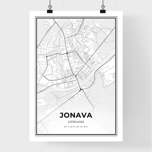 Jonava Lithuania - Premium City Map Poster