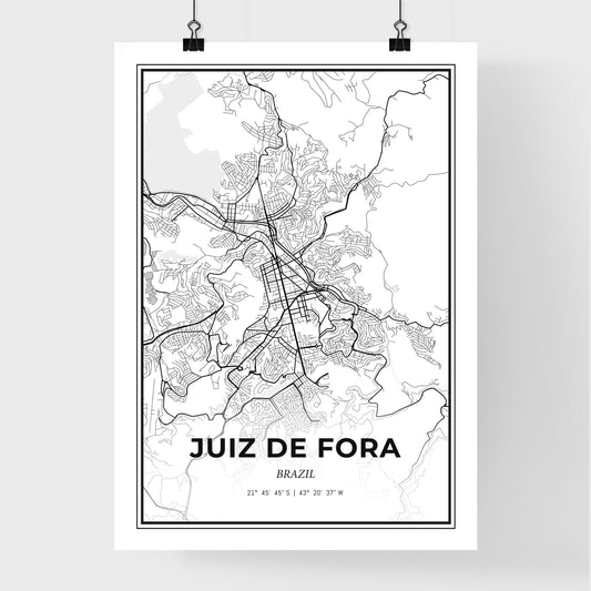 Juiz de Fora Brazil - Premium City Map Poster