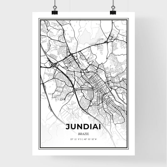 Jundiai Brazil - Premium City Map Poster