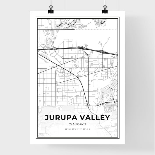 Jurupa Valley California - Premium City Map Poster