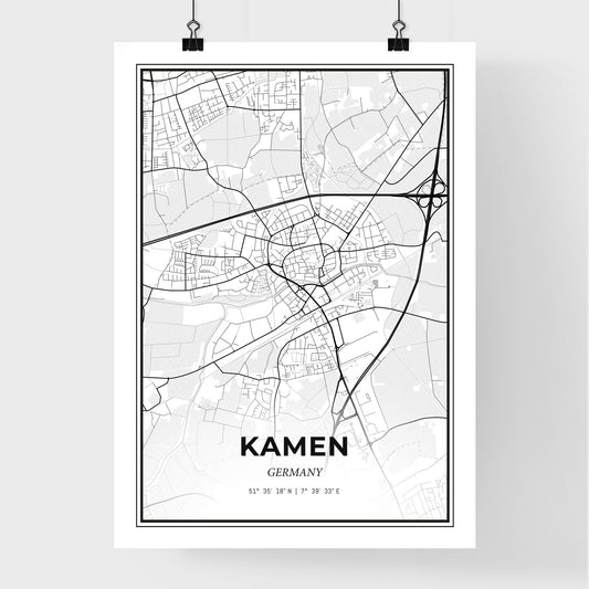 Kamen Germany - Premium City Map Poster