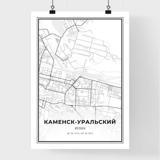 Kamensk-Uralsky Russia - Premium City Map Poster