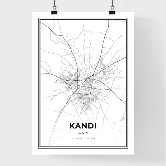 Kandi Benin - Premium City Map Poster