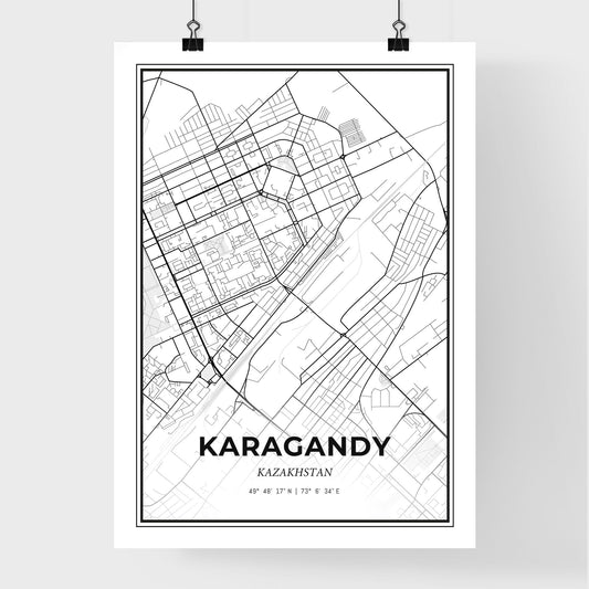 Karagandy Kazakhstan - Premium City Map Poster