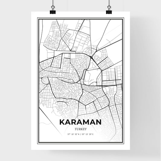 Karaman Turkey - Premium City Map Poster