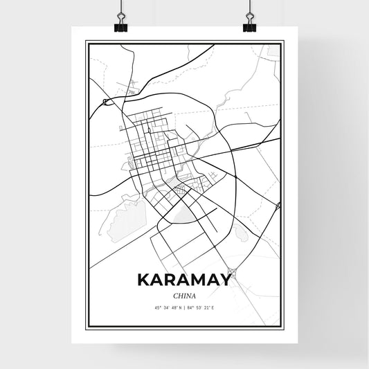 Karamay China - Premium City Map Poster