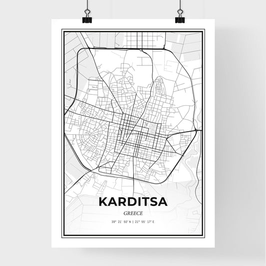 Karditsa Greece - Premium City Map Poster