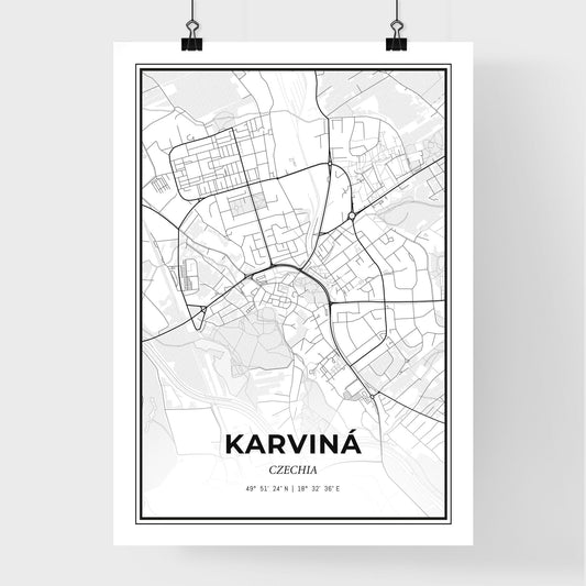 Karviná Czechia - Premium City Map Poster