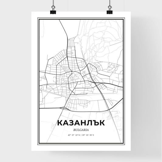 Kazanlak Bulgaria - Premium City Map Poster