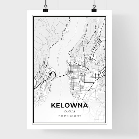 Kelowna Canada - Premium City Map Poster