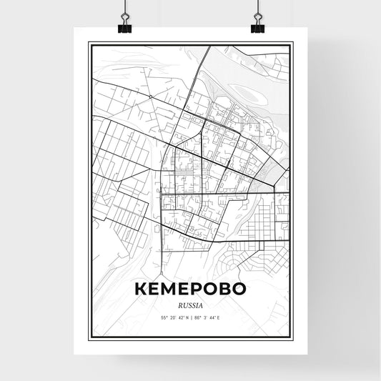 Kemerovo Russia - Premium City Map Poster