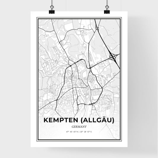 Kempten (Allgau) Germany - Premium City Map Poster