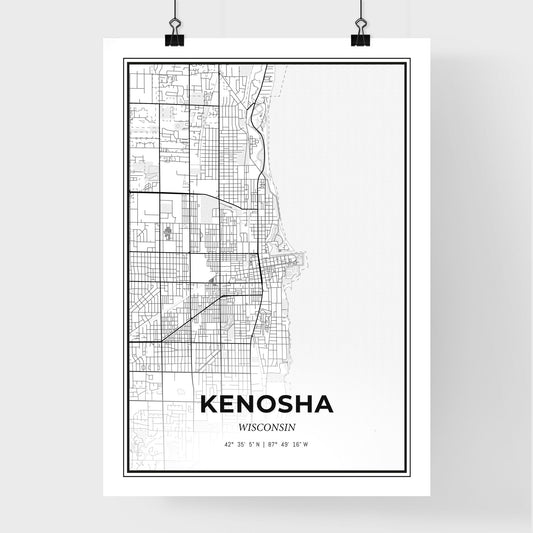 Kenosha Wisconsin - Premium City Map Poster