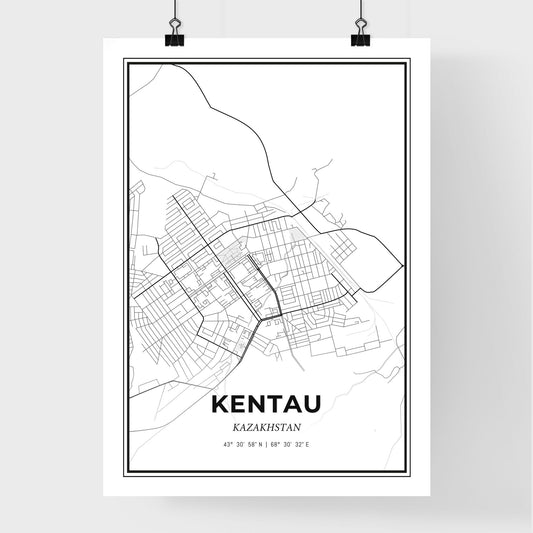 Kentau Kazakhstan - Premium City Map Poster