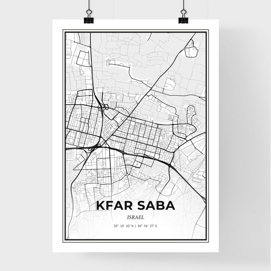 Kfar Saba Israel - Premium City Map Poster