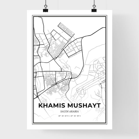 Khamis Mushayt Saudi Arabia - Premium City Map Poster