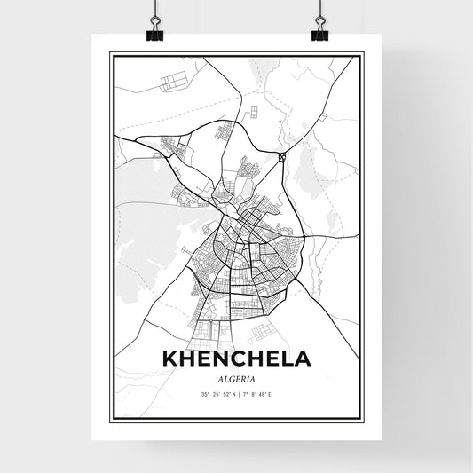 Khenchela Algeria - Premium City Map Poster